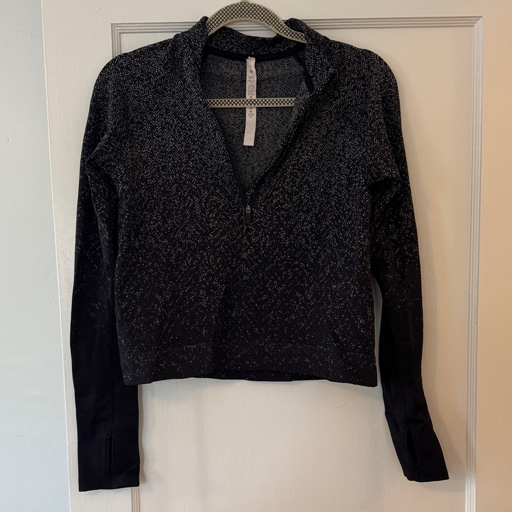 Black and Gray Zip-Up Sweater